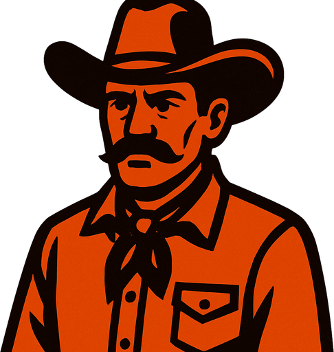 Señor vaquero.
In-Game asset.  2d.  High contrast.  No shadows