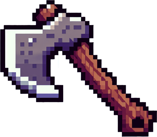 8-bit. cartoon. axe. in game asset. no shadow..
Single Game Texture. In-Game asset. 2d. Blank background. High contrast. No shadows.