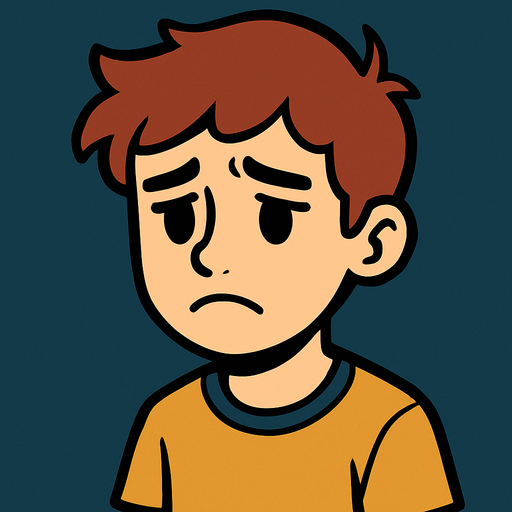The character is a little boy that is sad and 17 years old.
In-Game asset.  2d.  High contrast.  No shadows. Kid