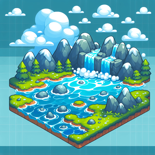 Water.
Single Game Texture.  In-Game asset.  2d.  High contrast.  No shadows. Water