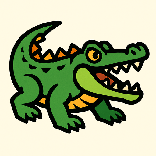 Crocodile.
In-Game asset.  2d.  High contrast.  No shadows