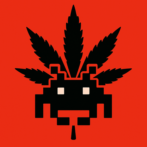 invaderWeed.
2d.  High contrast.  No shadows