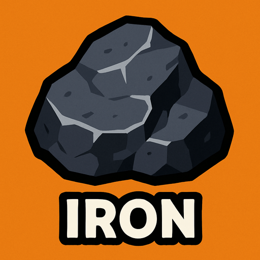 Iron.
In-Game asset.  2d.  High contrast.  No shadows