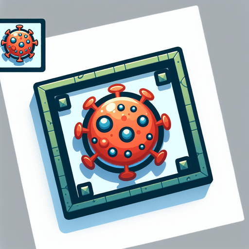 virus 2d.
Single Game Texture. In-Game asset. 2d. Blank background. High contrast. No shadows.