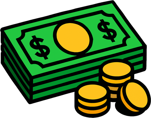 Para.
In-Game asset.  2d.  High contrast.  No shadows. Money