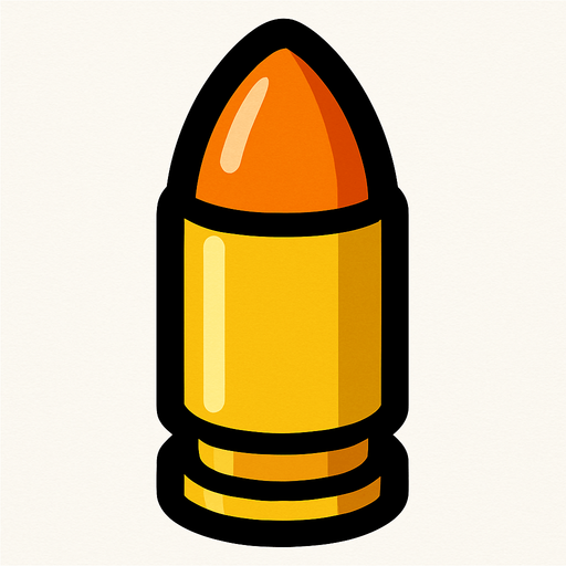 Bullet.
In-Game asset.  2d.  High contrast.  No shadows