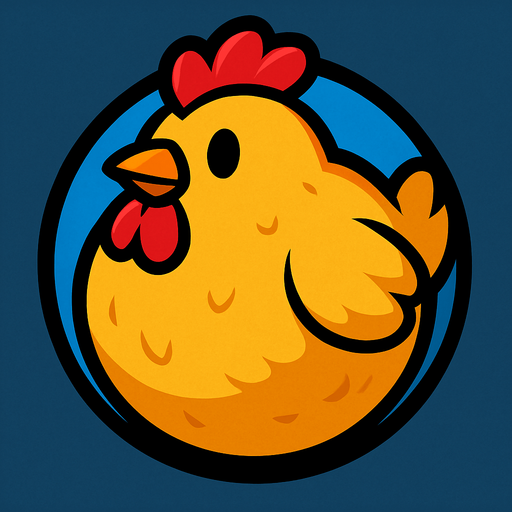 ball chicken blue.
In-Game asset.  2d.  High contrast.  No shadows