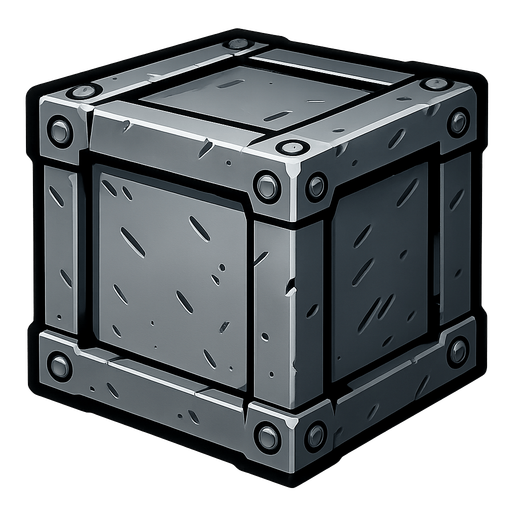 Steel box.
In-Game asset.  2d.  High contrast.  No shadows