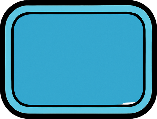 A sign with oval corners. Light blue.
In-Game asset.  2d.  High contrast.  No shadows
