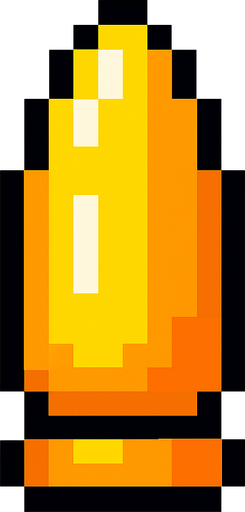 pixel bullet upwards.
In-Game asset.  2d.  High contrast.  No shadows