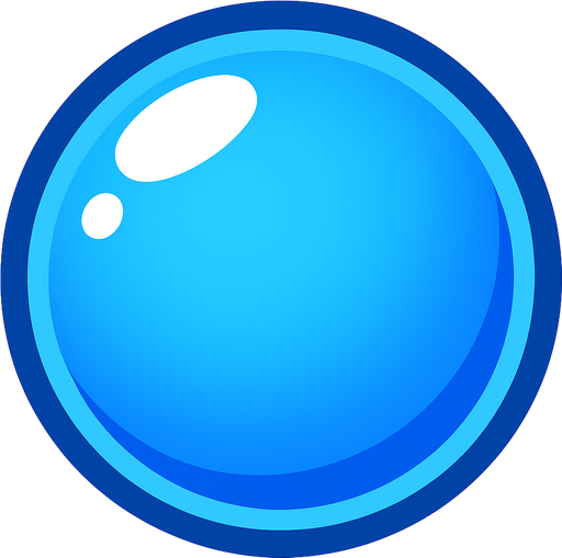 blue buble.
In-Game asset.  2d.  High contrast.  No shadows