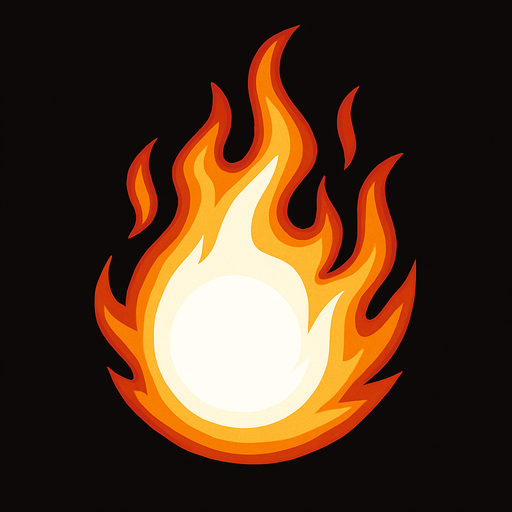Bola de fuego de color blanco.
In-Game asset.  2d.  High contrast.  No shadows