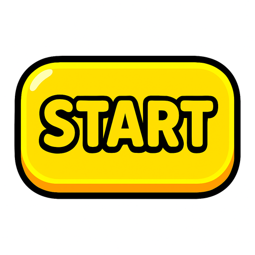 Start butonu sarı parlak.
In-Game asset.  2d.  High contrast.  No shadows