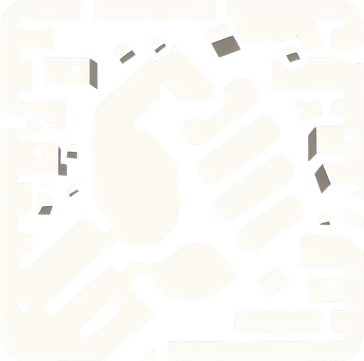 create a hand icon breaking a brick in half.
Single Game Texture.  In-Game asset.  2d.  Blank background.  High contrast.  No shadows