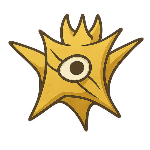A strong yellow-white alien with horns. No background. Transparent background. Blank background. No shadows. 2d. In-Game asset. flat