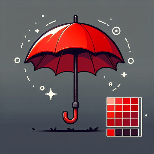 umbrella red.
Single Game Texture. In-Game asset. 2d. Blank background. High contrast. No shadows.