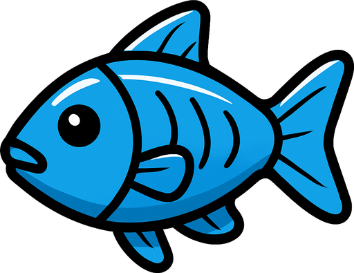 plasticFish.
In-Game asset.  2d.  High contrast.  No shadows