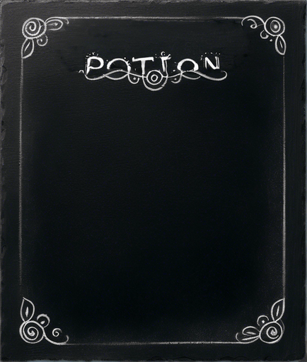 Word "POTION" in chalk
