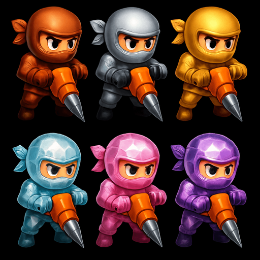 Same image but with bronze,silver,gold,diamond,crystal pink, ninjas and the digg machines.