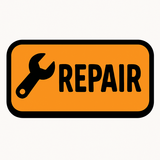 2d simple repair button.
In-Game asset.  2d.  High contrast.  No shadows