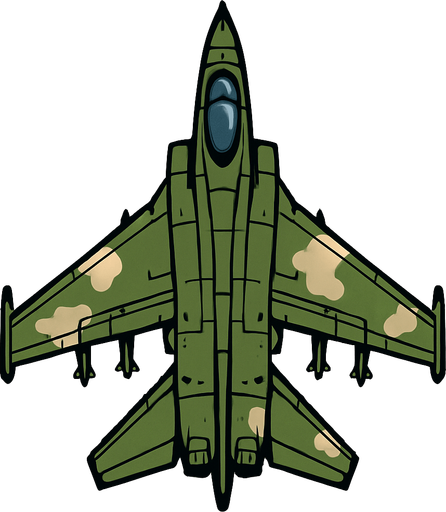 military plane. from top side 

In-Game asset.  2d.  High contrast.  No shadows