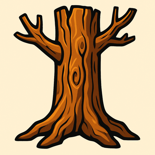 Tronco completo de un arbol animado.
In-Game asset.  2d.  High contrast.  No shadows