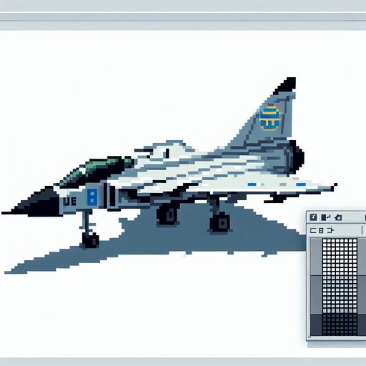 Pixel art of a Saab Viggen, the Swedish fighter jet..
Single Game Texture.  In-Game asset.  2d.  Blank background.  High contrast.  No shadows