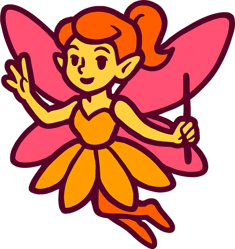 Fée.
In-Game asset.  2d.  High contrast.  No shadows