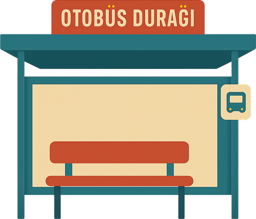 otobuş durağı. No background. Transparent background. Blank background. No shadows. 2d. In-Game asset. flat