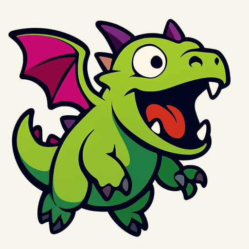 Baby dragon from clash of clans.
In-Game asset.  2d.  High contrast.  No shadows