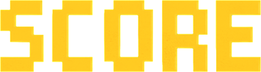texto hecho con pixeles que diga score.
In-Game asset.  2d.  High contrast.  No shadows