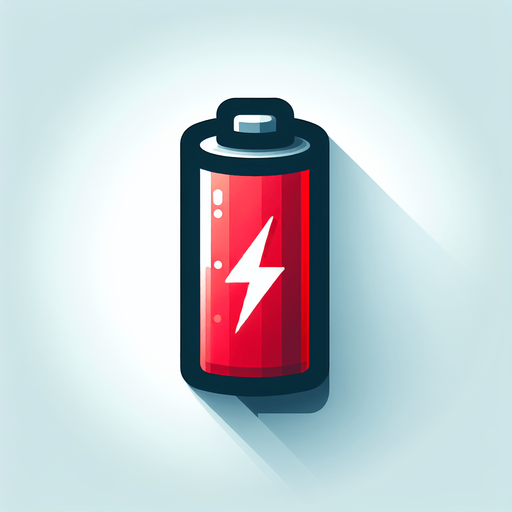 create a red batery.
Single Game Texture.  In-Game asset.  2d.  Blank background.  High contrast.  No shadows