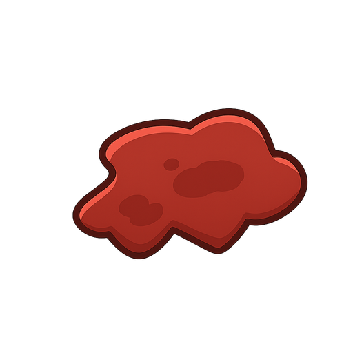 Nube roja. No background. Transparent background. Blank background. No shadows. 2d. In-Game asset. flat