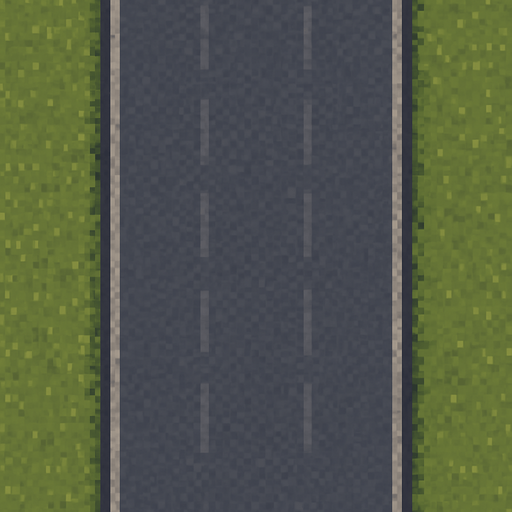 pixel art 2d road 3 lane top view no lane
