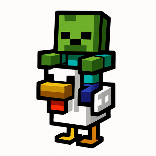 minecraft chicken jockey.
In-Game asset.  2d.  High contrast.  No shadows