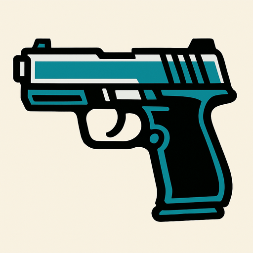 gun.
In-Game asset.  2d.  High contrast.  No shadows