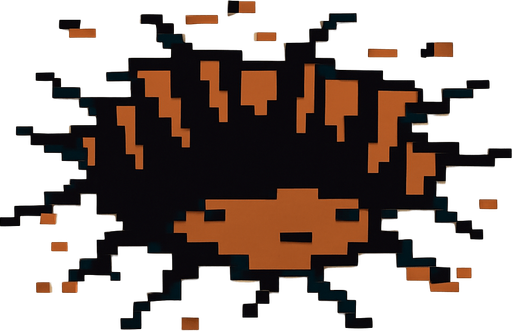 Make a 8 bit broken pit.
In-Game asset.  2d.  High contrast.  No shadows