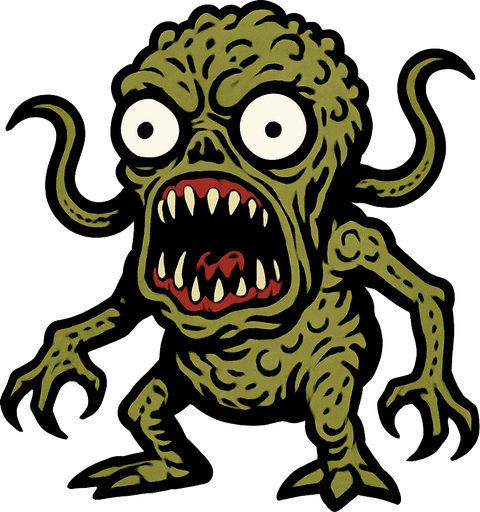 çirkin korkutucu uzaylı.
In-Game asset.  2d.  High contrast.  No shadows