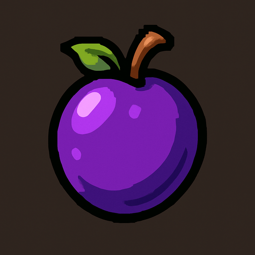 One single grape.
In-Game asset.  2d.  High contrast.  No shadows