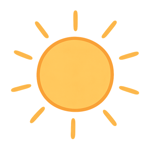 Sun. No background. Transparent background. Blank background. No shadows. 2d. In-Game asset. flat