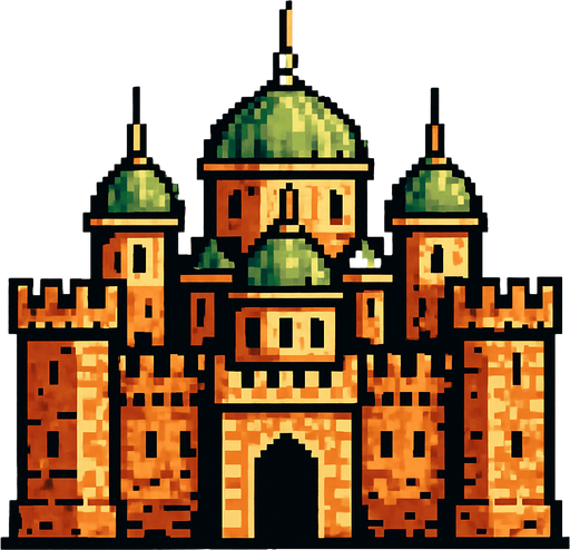 ottoman castle.
In-Game asset.  2d.  High contrast.  No shadows. pixel art