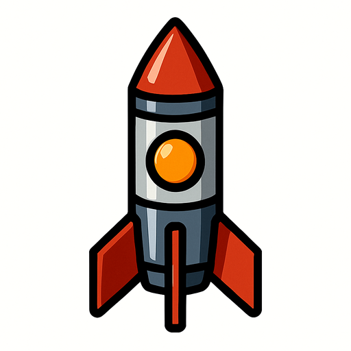 Tiny missile pointing up.
In-Game asset.  2d.  High contrast.  No shadows