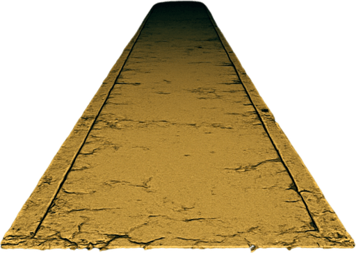 3D building from inside have tall road similar to saw movie rooms, floor going front of the screen, horror taller area have 2 walls on the sides with sharp metals protecting the way and horizontal bars on all of the 2 walls on the sides.
In-Game asset.  High contrast.  No shadows. 3D