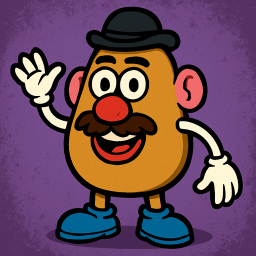 Mr patates human.
In-Game asset.  2d.  High contrast.  No shadows