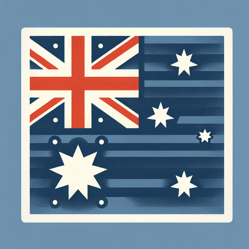 australia flag. flat. simple..
Single Game Texture. In-Game asset. 2d. Blank background. High contrast. No shadows.