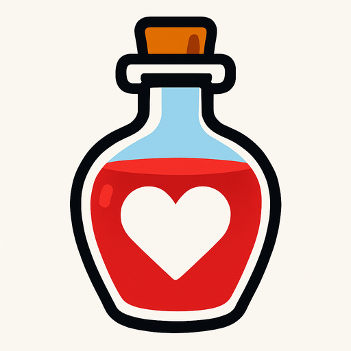 One life potion.
In-Game asset.  2d.  High contrast.  No shadows