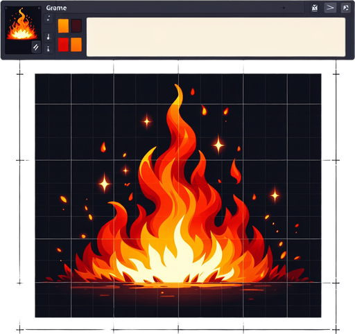 🔥 fire.
Single Game Texture.  In-Game asset.  2d.  Blank background.  High contrast.  No shadows