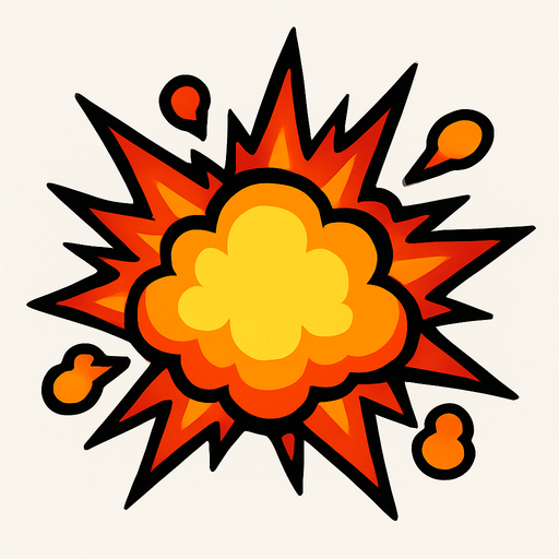 Explosion.
In-Game asset.  2d.  High contrast.  No shadows