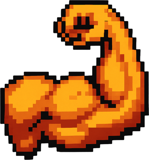 Pixel kaslı kol 2d kuş bakışı.
In-Game asset.  2d.  High contrast.  No shadows