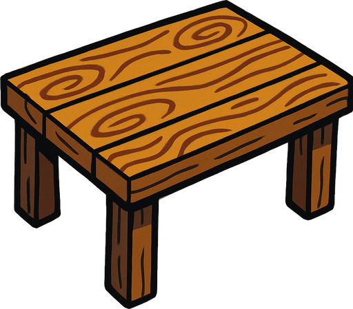 aynı boyutta bir masa nın üzerisi.
In-Game asset.  2d.  High contrast.  No shadows